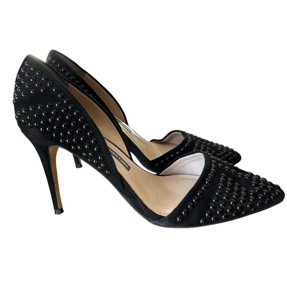 EUC French Connection Women's‎ Ellis D'Orsay Pump, Black US 9 Beaded